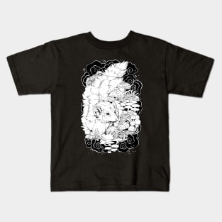 Mushroom Witch - Black and White Kids T-Shirt